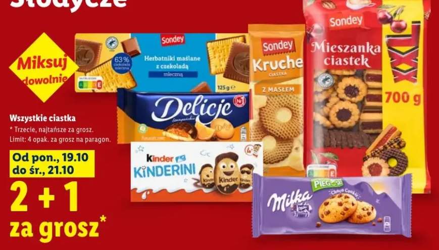 Herbatniki maślane z czekoladą mleczną Sondey +6 wariantów