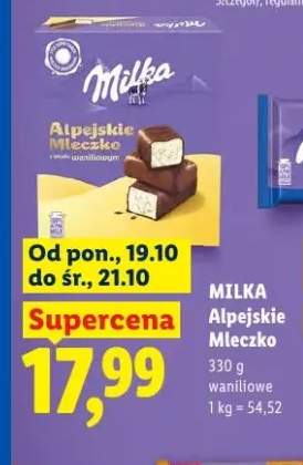 Alpejskie Mleczko waniliowe Milka