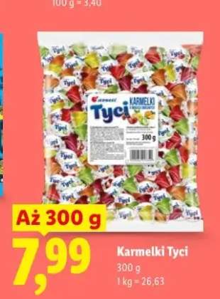 Karmelki Tyci o smakach owocowych Jedność