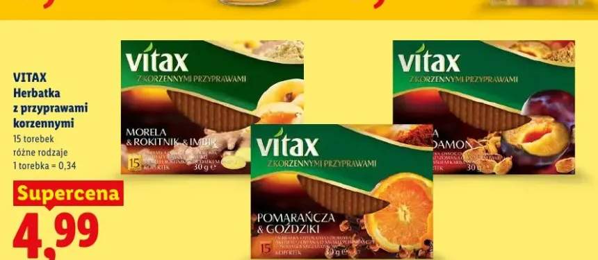 Herbatka z przyprawami korzennymi pomarańcza i goździki Vitax +2 warianty