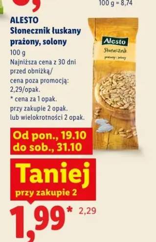 Słonecznik łuskany prażony solony Alesto