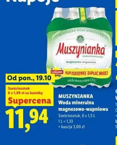 Woda mineralna magnezowo-wapniowa Muszynianka 6-pak