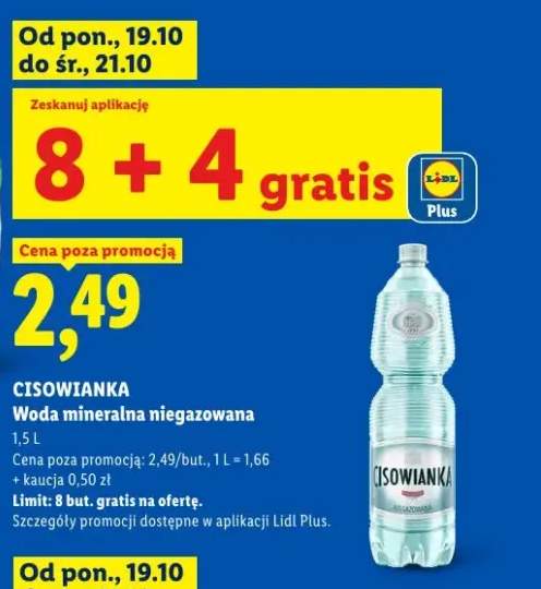 Woda mineralna niegazowana Cisowianka