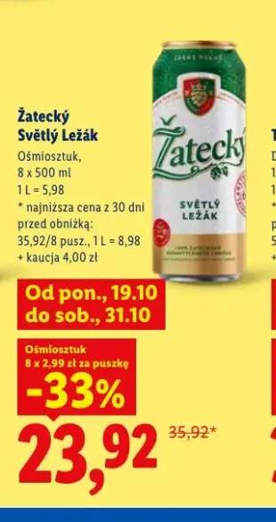Piwo Žatecký Světlý Ležák 8-pak 500 ml