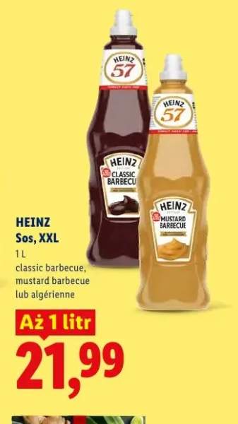 Sos XXL Mustard Barbecue Heinz +2 warianty