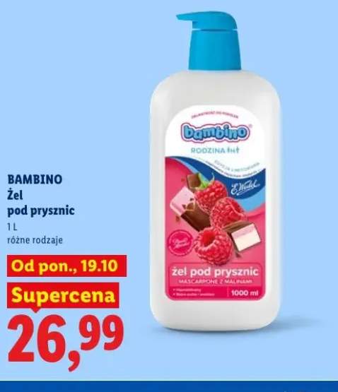 Żel pod prysznic Bambino Rodzina Mascarpone z malinami