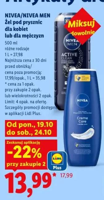 Żel pod prysznic dla kobiet Nivea Creme Care
