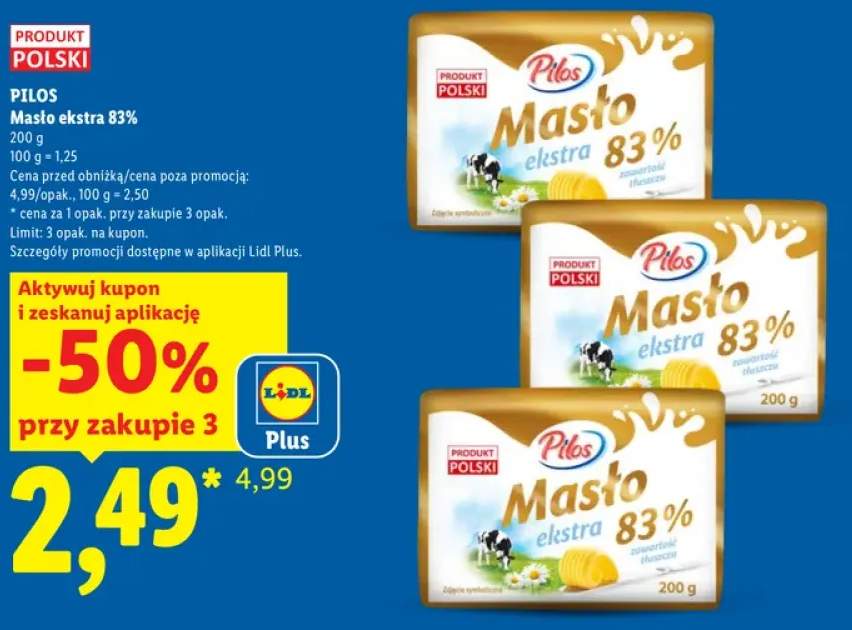 Masło ekstra Pilos 83%