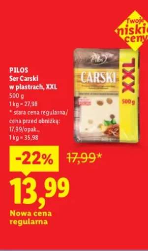Ser Carski w plastrach XXL Pilos