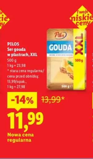 Ser gouda w plastrach XXL Pilos