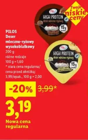 Deser mleczno-ryżowy wysokobiałkowy Pilos