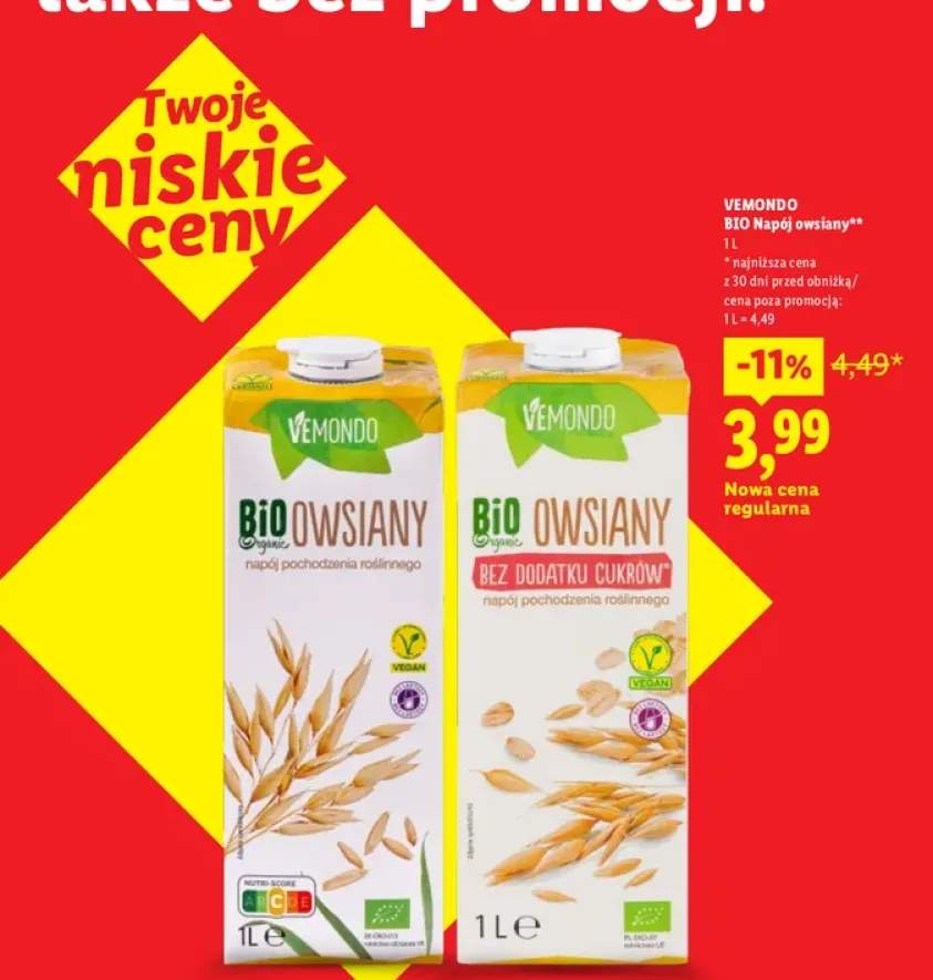 Napój owsiany Vemondo +1 wariant