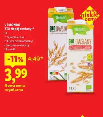 BIO Napój owsiany Vemondo +1 wariant