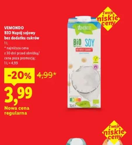 BIO Napój sojowy bez dodatku cukrów Vemondo