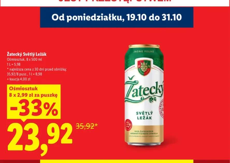 Piwo Żatecký Světlý Ležák 8-pak 500 ml