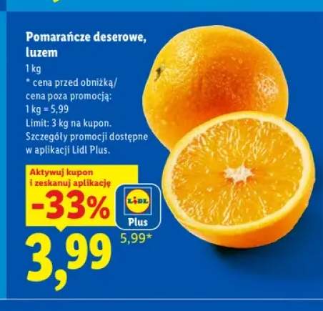 Pomarańcze deserowe luzem Ryneczek Lidla