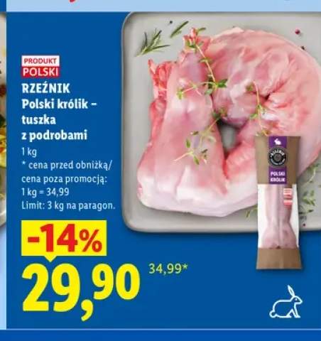Polski królik tuszka z podrobami Rzeźnik