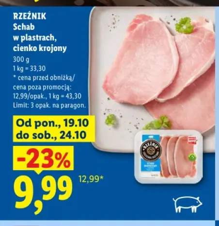 Schab w plastrach cienko krojony Rzeźnik