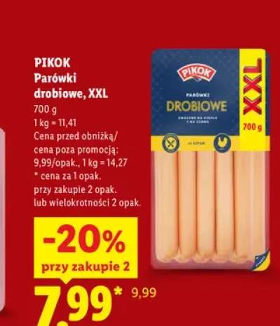 Parówki drobiowe XXL Pikok
