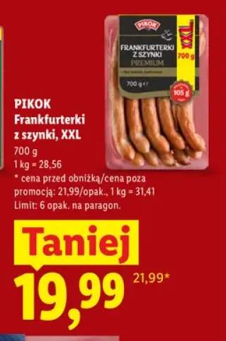 Frankfurterki z szynki XXL Pikok
