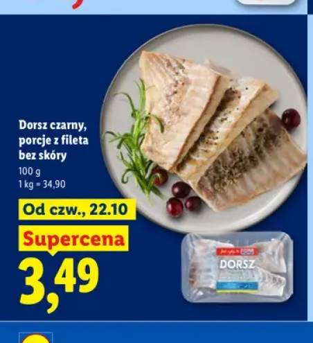 Dorsz czarny porcje z fileta bez skóry