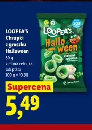 Chrupki z groszku Halloween zielona cebulka Loopea's +1 wariant
