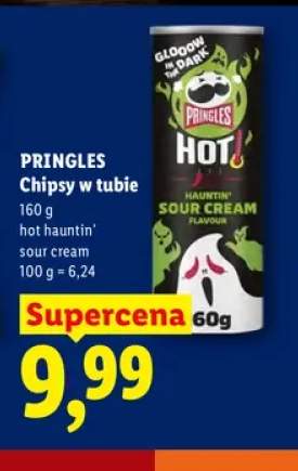 Chipsy w tubie Pringles hot hauntin' sour cream