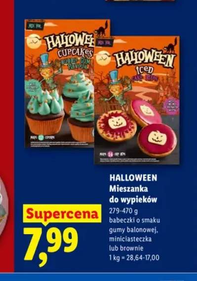 Mieszanka do wypieków babeczki o smaku gumy balonowej Halloween +2 warianty