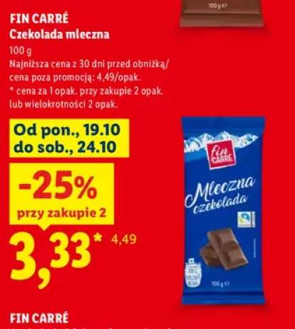 Czekolada mleczna Fin Carré
