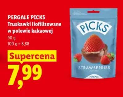 Truskawki liofilizowane w polewie kakaowej Pergale Picks