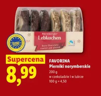 Pierniki norymberskie w czekoladzie i w lukrze Favorina