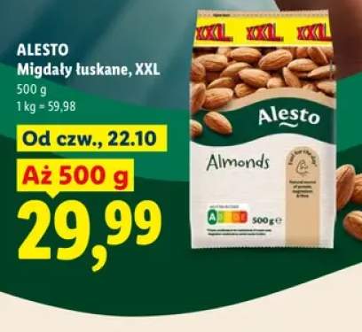 Migdały łuskane XXL Alesto