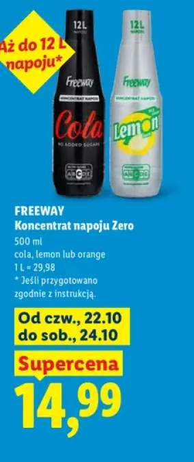 Koncentrat napoju Zero cola Freeway +2 warianty