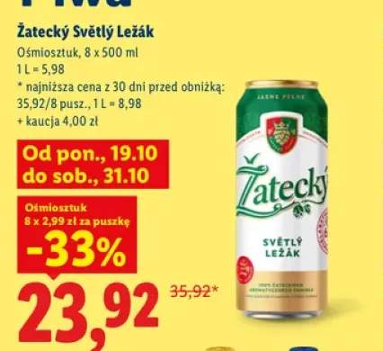Piwo Žatecký Světlý Ležák 8-pak