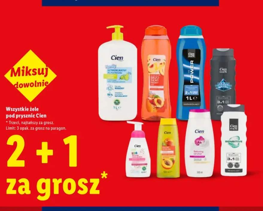 Żele pod prysznic Cien +7 wariantów
