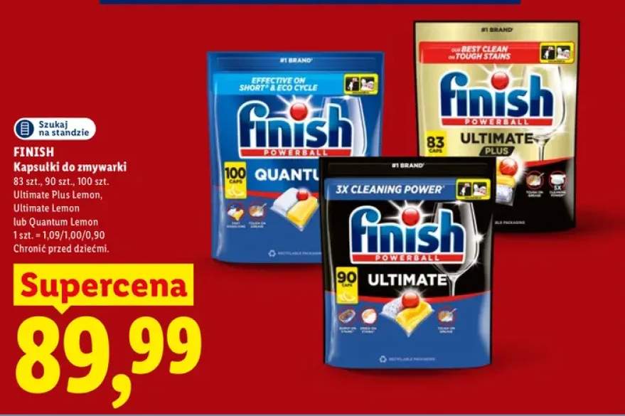 Kapsułki do zmywarki Finish Ultimate Plus Lemon +2 warianty