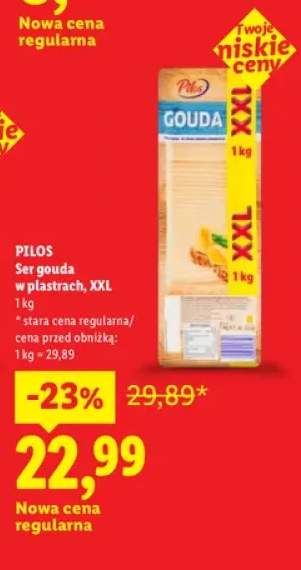 Ser gouda w plastrach XXL Pilos