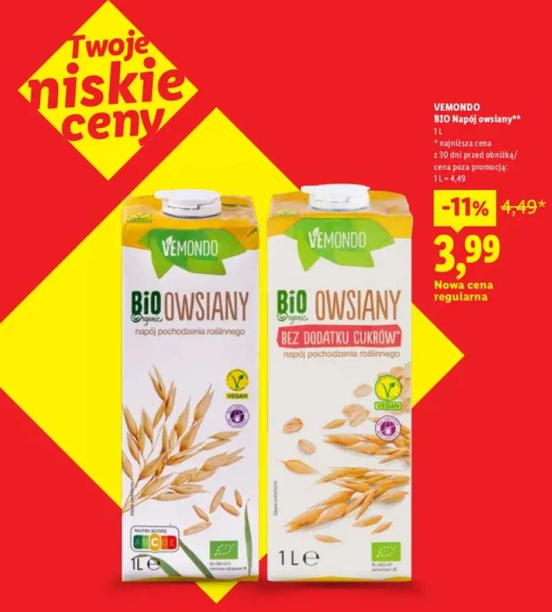 Napój owsiany Vemondo +1 wariant