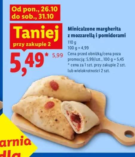 Minicalzone margherita z mozzarellą i pomidorami