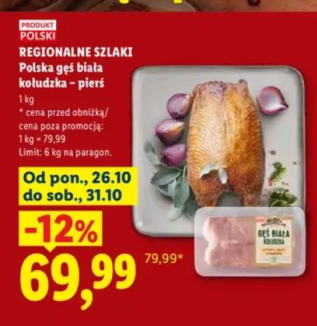 Polska gęś biała kołudzka - pierś Regionalne Szlaki