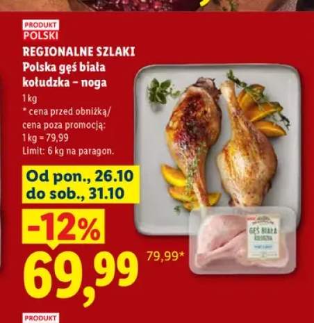 Polska gęś biała kołudzka - noga Regionalne Szlaki