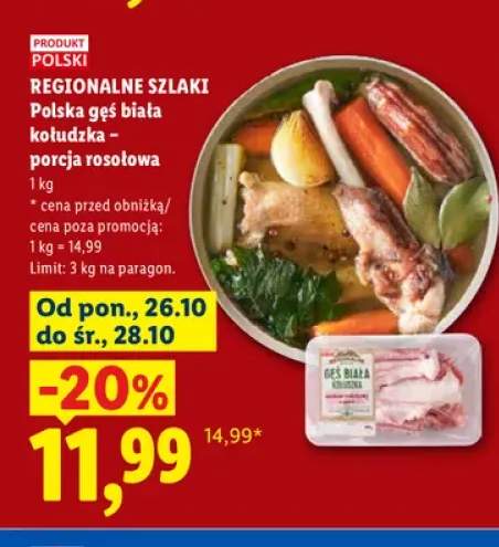 Polska gęś biała kołudzka - porcja rosołowa Regionalne Szlaki
