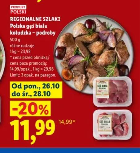 Polska gęś biała kołudzka - podroby Regionalne Szlaki