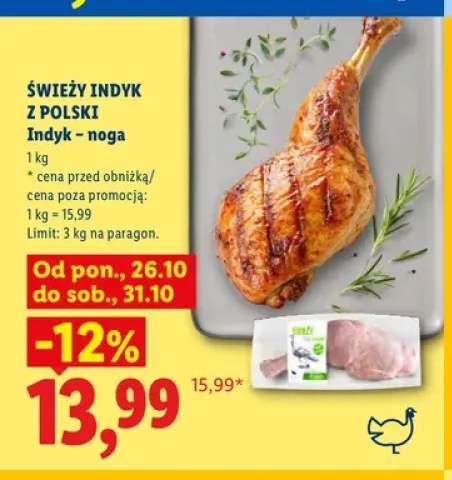 Indyk noga Świeży Indyk z Polski