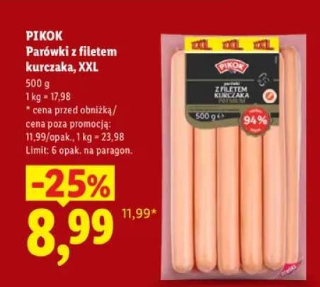 Parówki z filetem kurczaka XXL Pikok