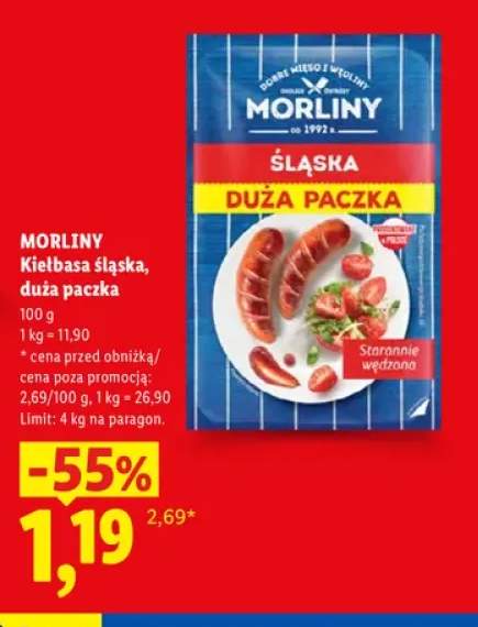 Kiełbasa śląska duża paczka Morliny