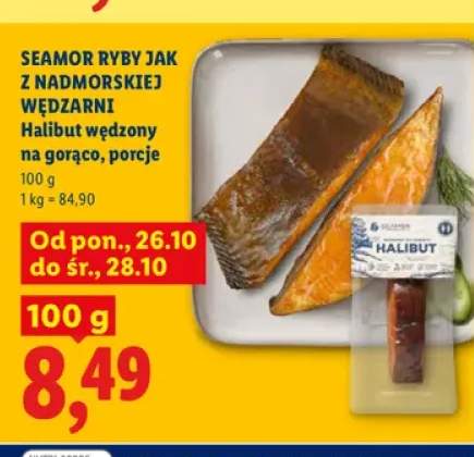 Halibut wędzony na gorąco porcje Seamor Ryby jak z Nadmorskiej Wędzarni