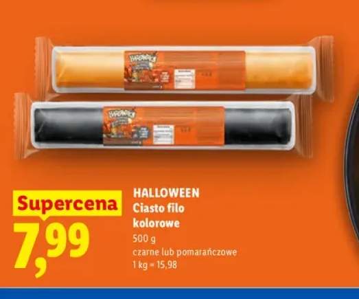 Ciasto filo kolorowe czarne Halloween +1 wariant