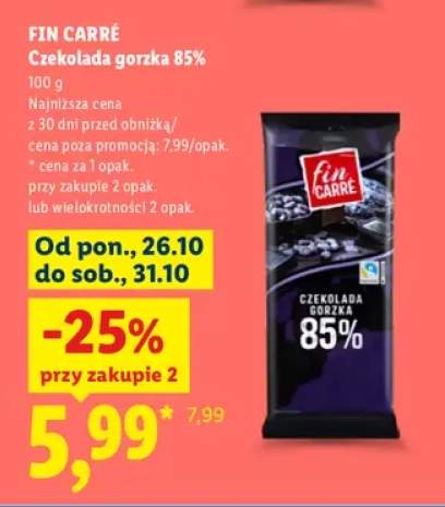Czekolada gorzka 85% Fin Carré