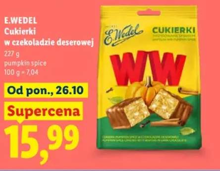 Cukierki w czekoladzie deserowej pumpkin spice E.Wedel